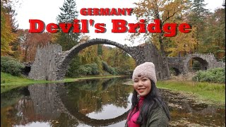 Visiting the 'Devil's Bridge' in Kromlau, Germany