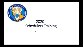 2020 Scheduling Training Presentation