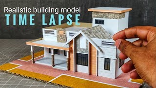 COMPLETE MODEL MAKING ( time lapse )| SMALL BUILDING DESIGN