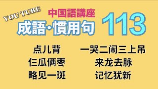 【中級中国語講座】よく使う「成語」と「慣用句」特集・第113回