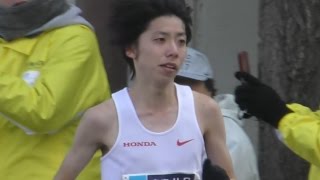 【4K】東京マラソン 設楽悠太🏃 田町駅付近 折り返し前  東洋大学➡HONDAの超絶イケメンランナー🏃