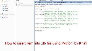 Insert Data into .db file using Python