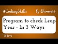 Program to check Leap Year in Java | Coding Skills