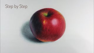 How to Draw Apple with Colored Pencils
