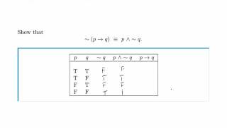 Logic Example: Negating a Conditional Statement