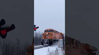 CPKC 132 with an Every Child Matters unit leading with a wave and a horn salute! #train #shorts