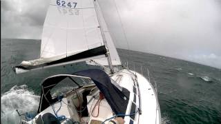 Stormchaser1 (Bavaria 36)  .. enjoying 30kts \u0026 flat water on Moreton Bay 30th June 2011