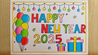 Happy New year drawing easy