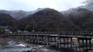 2017年12月27日(水) 初雪の京都嵐山 渡月橋 ☆ Arashiyama Kyoto  First snow