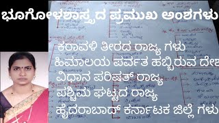 ಭೂಗೋಳಶಾಸ್ತ್ರದ ಪ್ರಮುಖ ಅಂಶಗಳು(ಹಿಮಾಲಯ ಪರ್ವತ. ದೇಶಗಳು, ಪಶ್ಚಿಮ ಘಟ್ಟದ ರಾಜ್ಯ, ಕರಾವಳಿ ತೀರದ ರಾಜ್ಯetc)