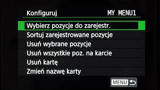 Canon EOS RF - Moje menu