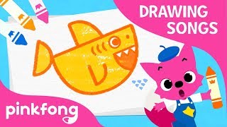 How to draw a Baby Shark | Draw Baby Shark Ollie | Drawing Songs | Pinkfong Songs for Children
