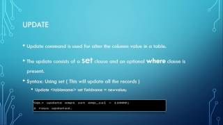 DML UPDATE Command,SQL Basics Tutorial - 9