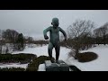 uncut a winter walk in vigeland park oslo norway worlds largest sculputer park 4k