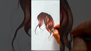 Realistic Curly Hair | easiest way to draw | #subscribe #shorts