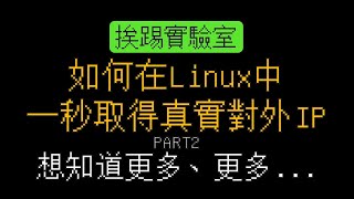 如何在Linux中一秒取得真實對外IP的方式，Part2 想知道更多、更多 | 適用各式Linux系統 | 挨踢實驗室