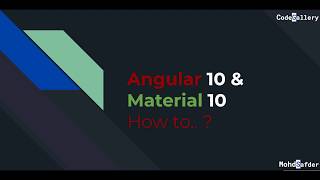How to Setup Angular 10 with Angular Material 10 | Angular | Angular Material