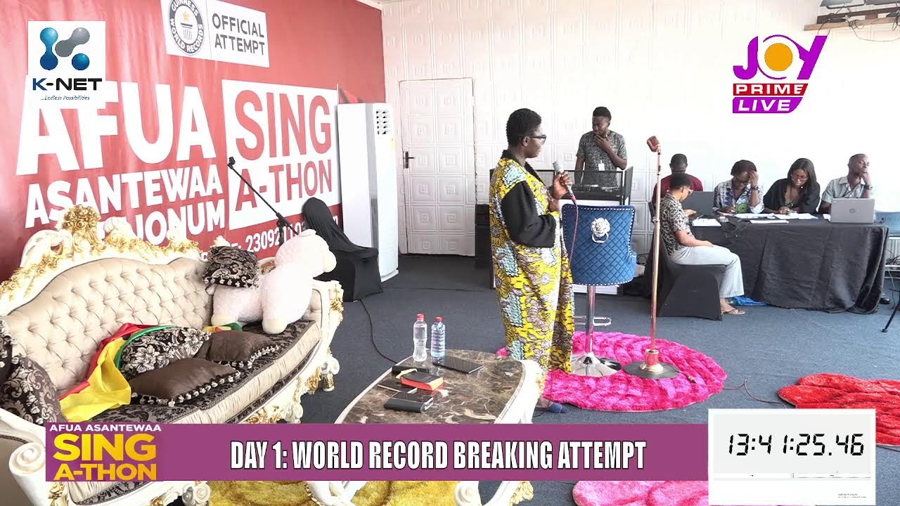 Joy Prime Livestream: Afua Asantewaa‘s Sing-a-thon Attempt (Guinness ...