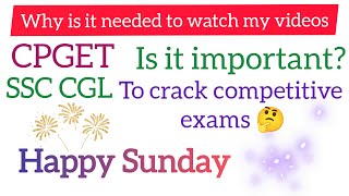 Why to watch my videos? || Is it useful for competitive exams || CPGET || ASO ||SSC CGL|| Statistics