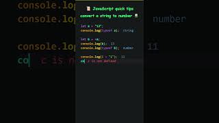 📜 JavaScript quick tips | convert a string to number 🌼