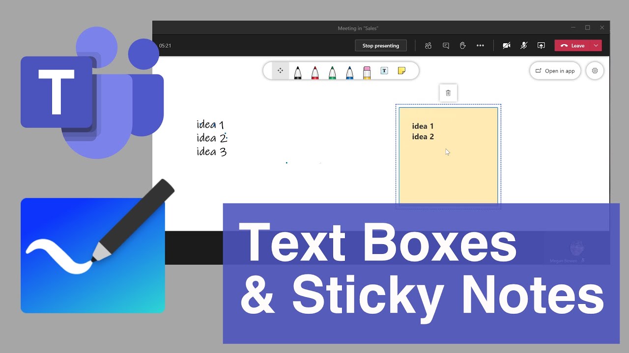 Microsoft Teams | Add Text And Sticky Notes To Your Meeting Whiteboard ...