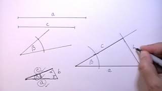 SKS konstrukcija trokuta - s prenošenjem duljina stranica i veličine kuta | S-K-S