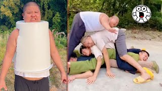 New latest funny video | chinese comedy fat guys making fun with friends | china tiktok comedy