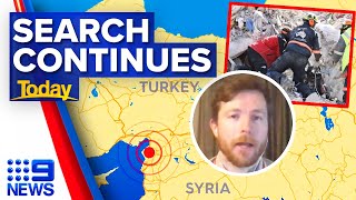 Rescuers searching for survivors after two new earthquakes hit Turkey | 9 News Australia