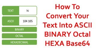 How To Convert Your Text Into ASCII BINARY Octal HEXA and Base64