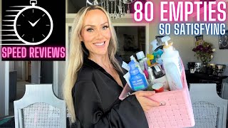 80 EMPTIES | MAKEUP | BODY CARE | HAIRCARE | SKINCARE | CANDLES \u0026 SPEED REVIEWS