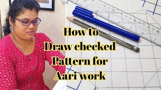 Checked Pattern Drawing for Aari Work | VaanavilWorld