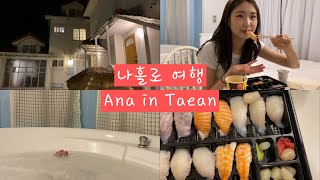 Vlog. 두근두근 나홀로 태안 여행🚎 | 뚜벅이 태안 여행 | 태안 풀빌라 | 초밥 먹고 스파하고 혼맥으로 완벽 힐링✨