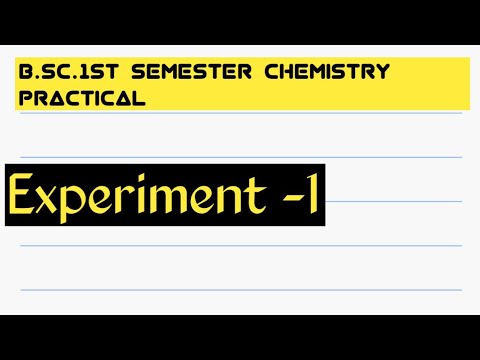 B Sc 1st Semester Chemistry Practical/B.Sc Chemistry Practical/How To ...