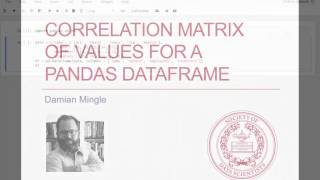 Pandas Python Tutorial: Correlation Matrix of Values for Pandas
