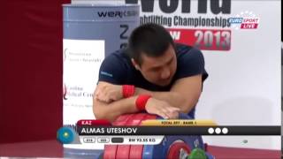 UTESHOV Almas 2j 222 kg cat. 94 World Weightlifting Championship 2013