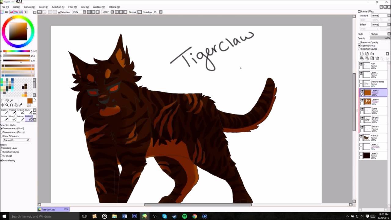 Tigerclaw Warrior Cat Speedpaint Youtube