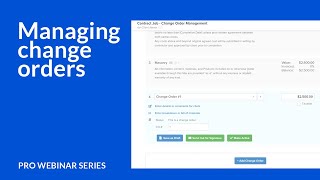 Managing change orders | Knowify Pro webinar series