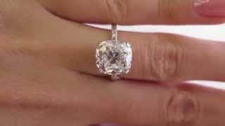 5.02ct Estate Vintage Cushion Diamond Solitaire Engagement Wedding Platinum Ring