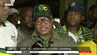 ANC Secretary General Fikile Mbalula addresses a public meeting