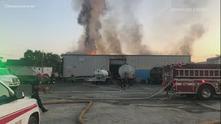 Fire breaks out at commercial building in Suffolk