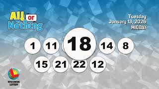 Wisconsin Lottery Midday Draw 01/13/2026