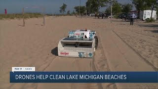 Drones cleaning up beaches on Lake Michigan