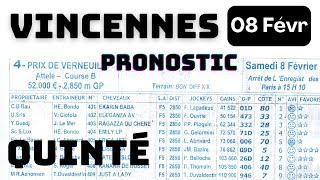 Programme 08 Févreir Programme Quinté du demain VINCENNES