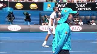 Radek Stepanek Throws Novak Djokovic A Bum Shot | Australian Open 2013