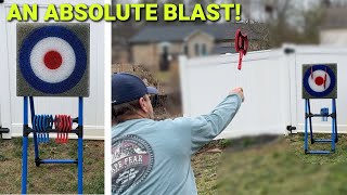 I'm Addicted To this Axe Throwing Game! Super Family Fun Alert ~ All Ages