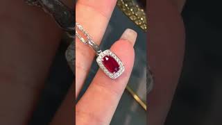 0.767CT RUBY \u0026 DIAMOND \u0026 18K GOLD PENDANT. Ruby no treatment.