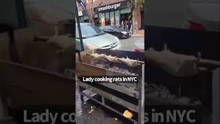 Lady cooking rats in NYC 😳 #shorts #nyc #newyork #rats