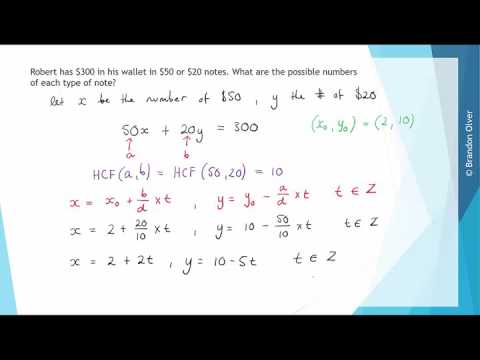 Linear Diophantine Equations - Ex 1 - YouTube