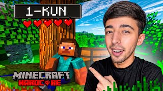 1-KUN YASHAB QOL 😱 MINECRAFT