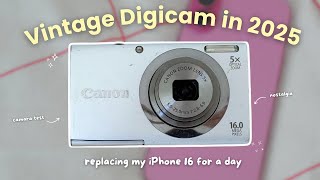 replacing my iPhone 16 with a vintage Digicam ✨📸 a film look with the Canon PowerShot A2300